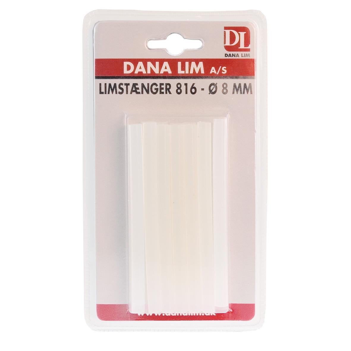 Limstavar 8mm 5g i plastförpackning med vit limstift