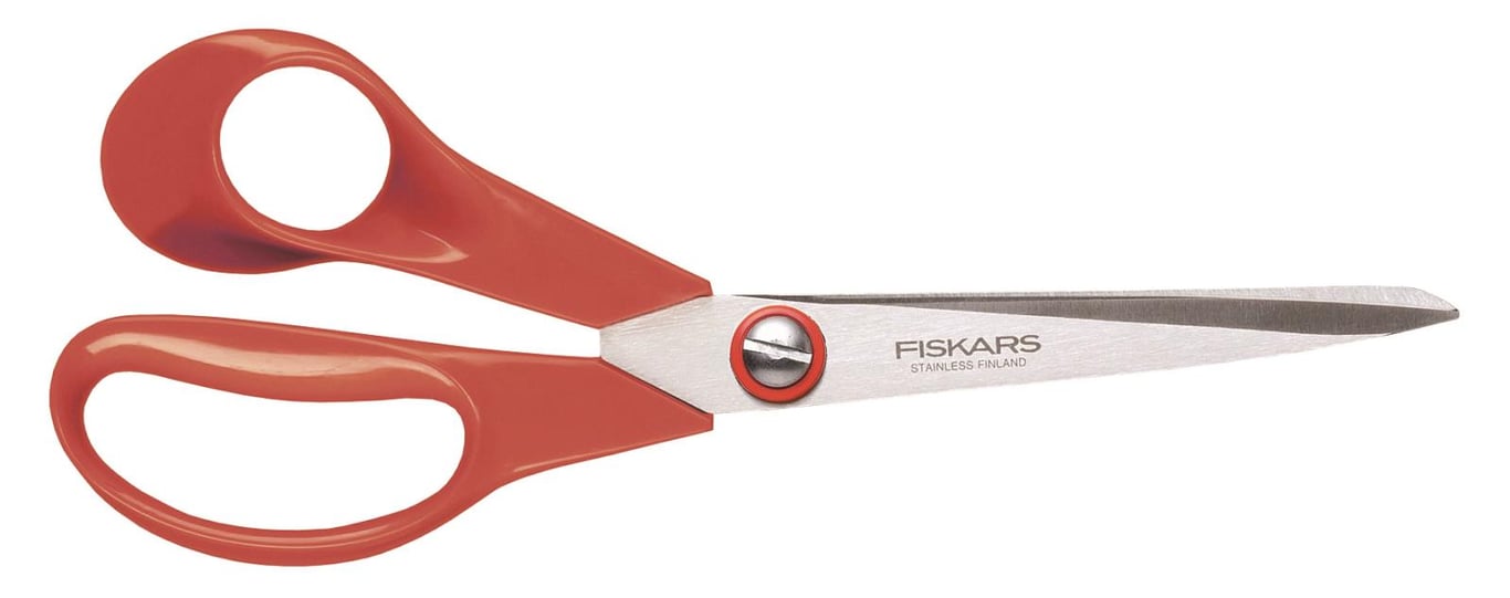 Sax Fiskars Universal Vänster 210mm med röda handtag och skärblad