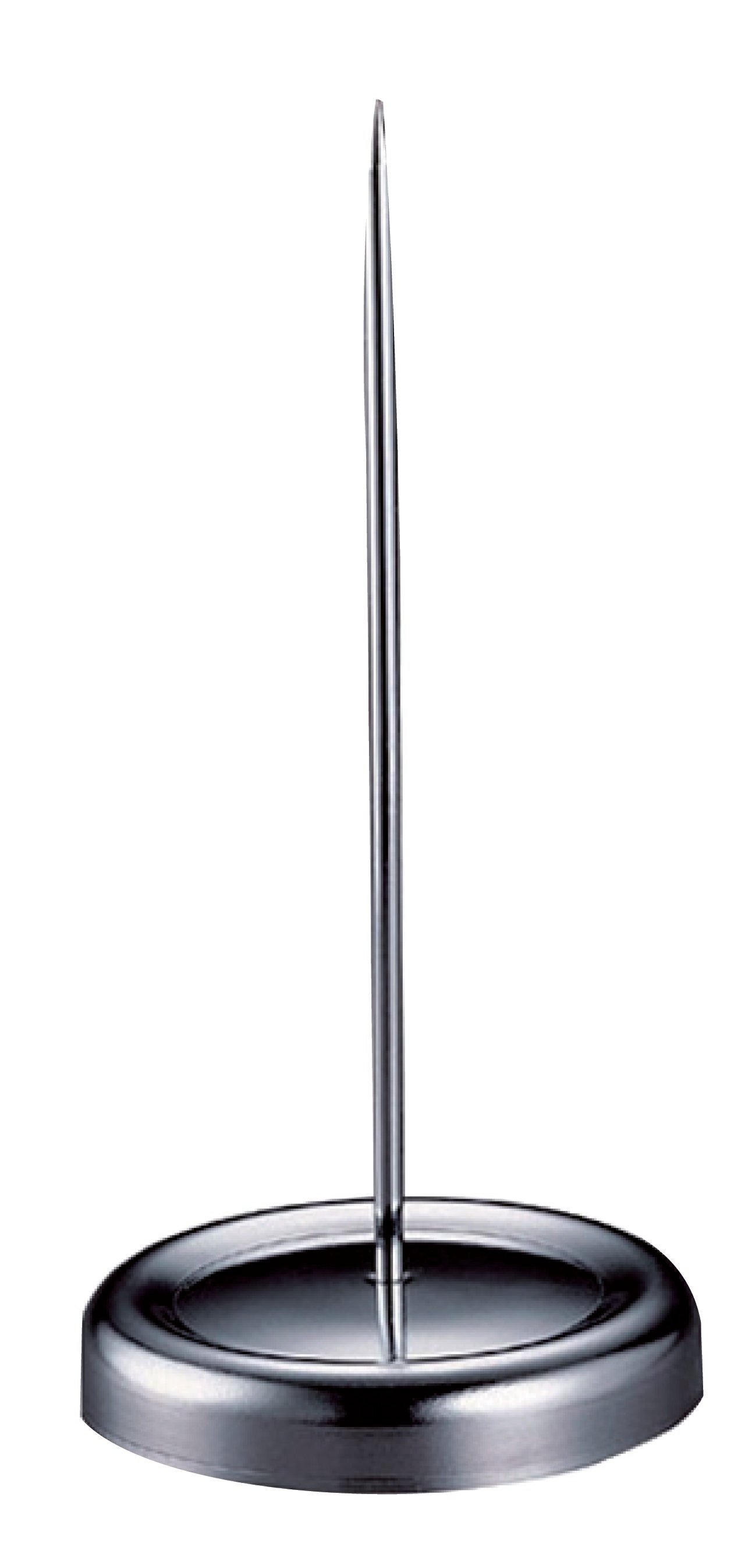 Pappersspjut i metall silver stående på rund bas