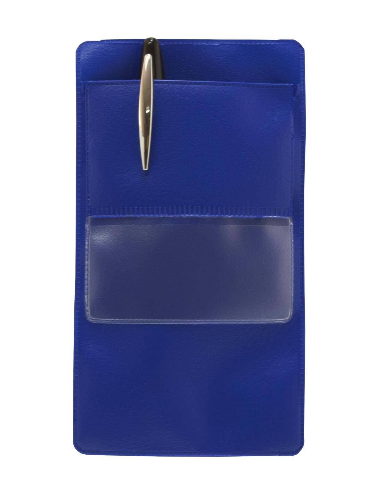 Blå pennficka för skyddsrock med penna i, plastficka för ID eller dokument