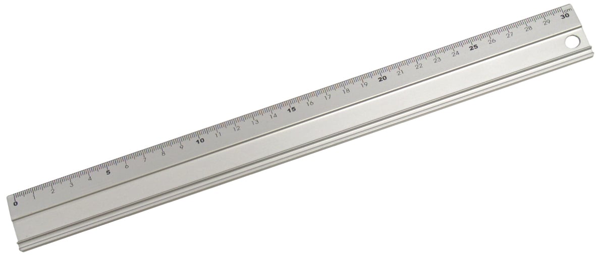 Aluminiumlinjal M+R 30cm för mätning och ritning