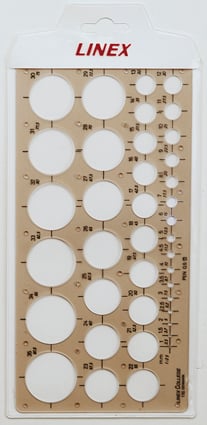 Linex cirkelmall med 36 cirklar från 1 till 35 mm för mätning och ritning