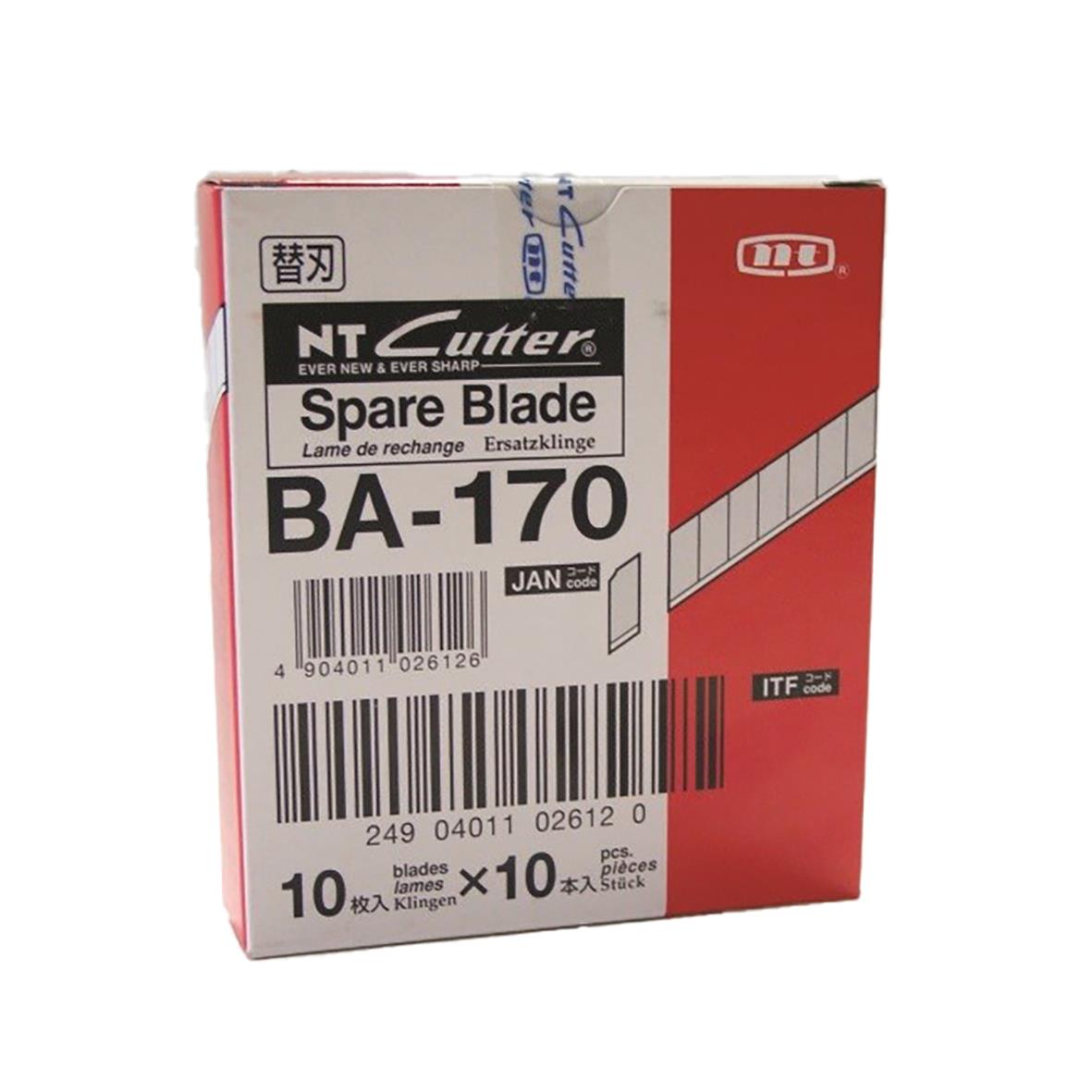 Förpackning med 10 reservblad för NT-Cutter A-typ 9mm kniv