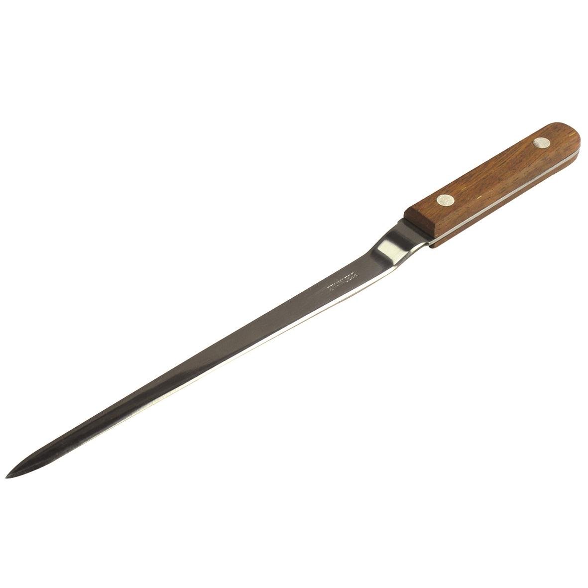 Brevkniv Murslev 250mm med trähandtag och lång, smal blad för skärning