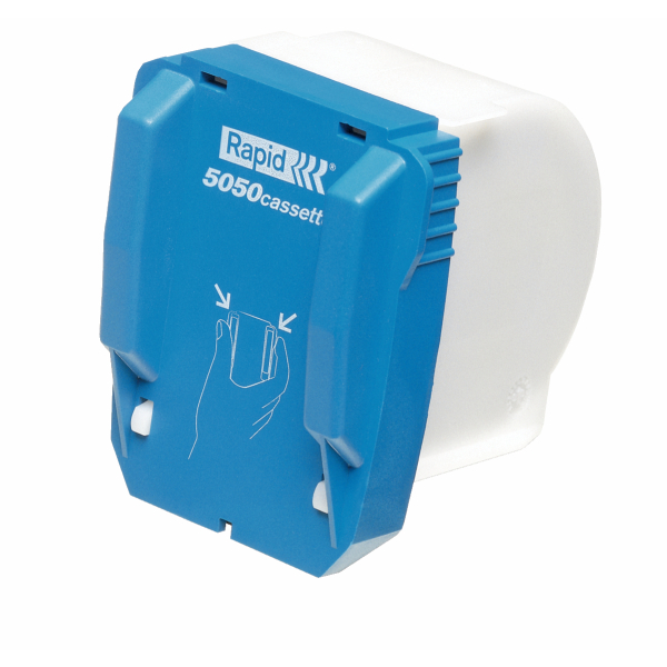 Häftklammerkassett Rapid 5050E i blå och vit färg
