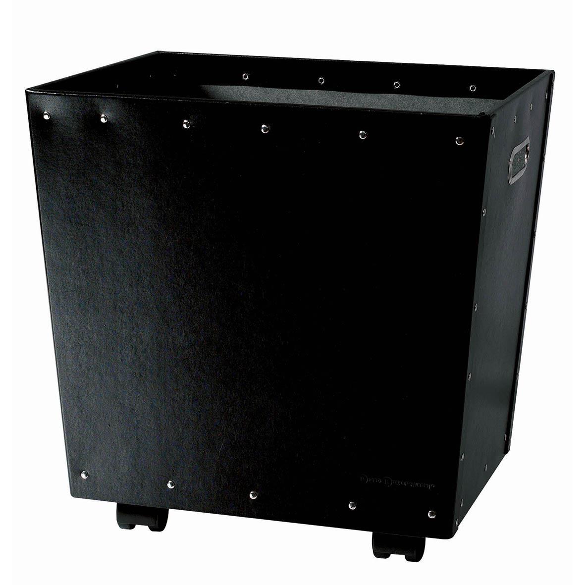 Svart Bigso Tellus 291 returpapperstunna med hjul och handtag