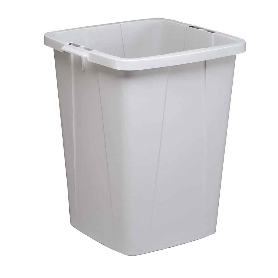 Två återvinningskärl Durable Durabin 90 Eco, svart och vit, för miljövänlig sortering