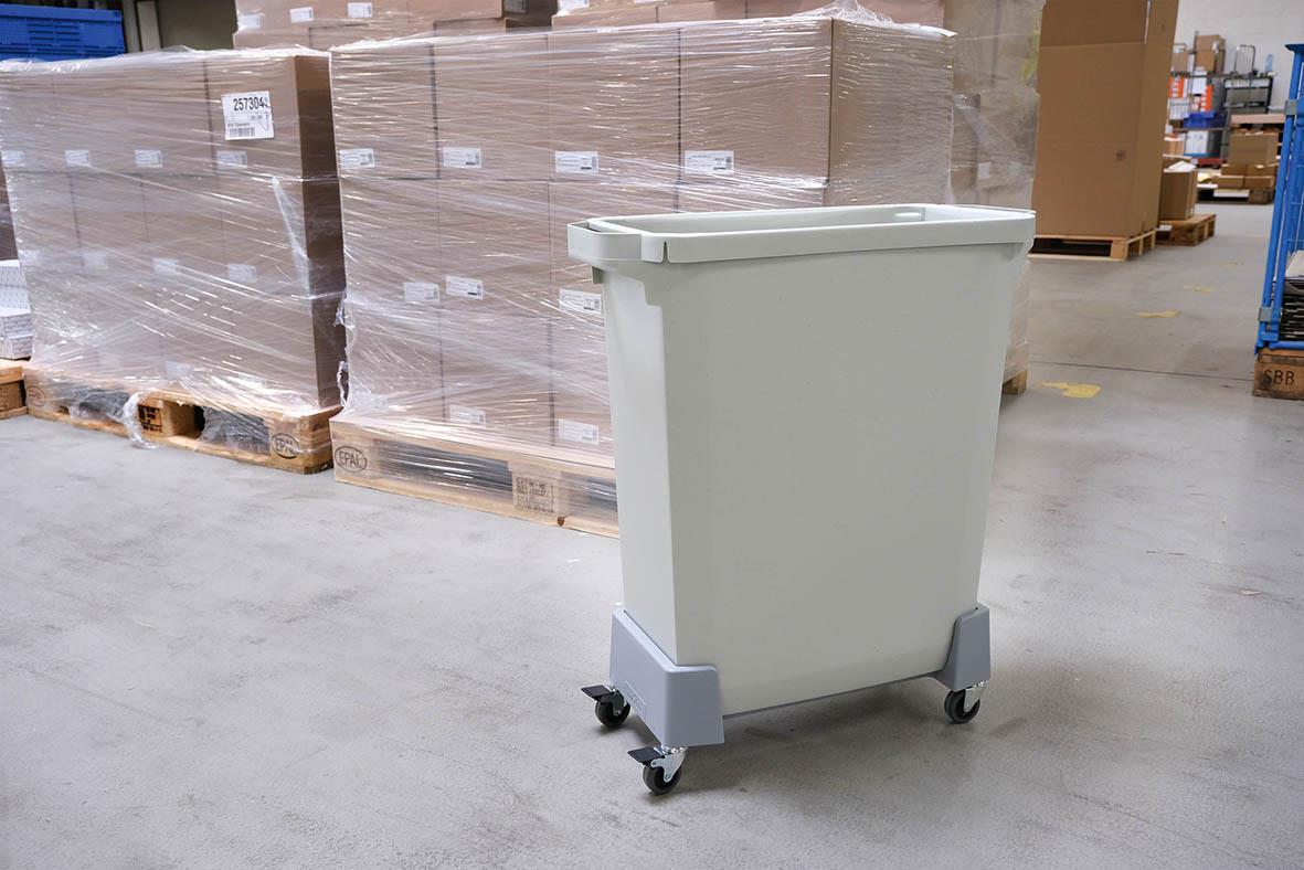 Vagn Durable för Durabin 60 i lagerhall med pallar i bakgrunden