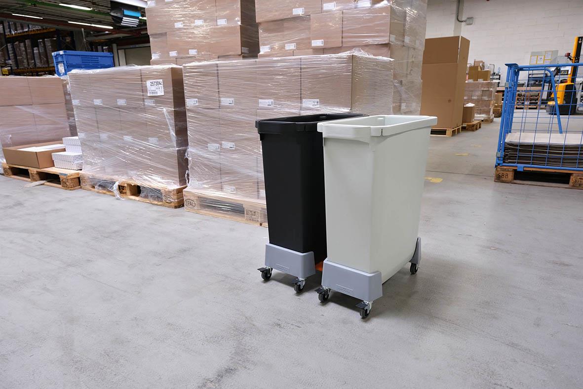 Vagn för Durabin 60 i lager, svart och ljusgrå färg