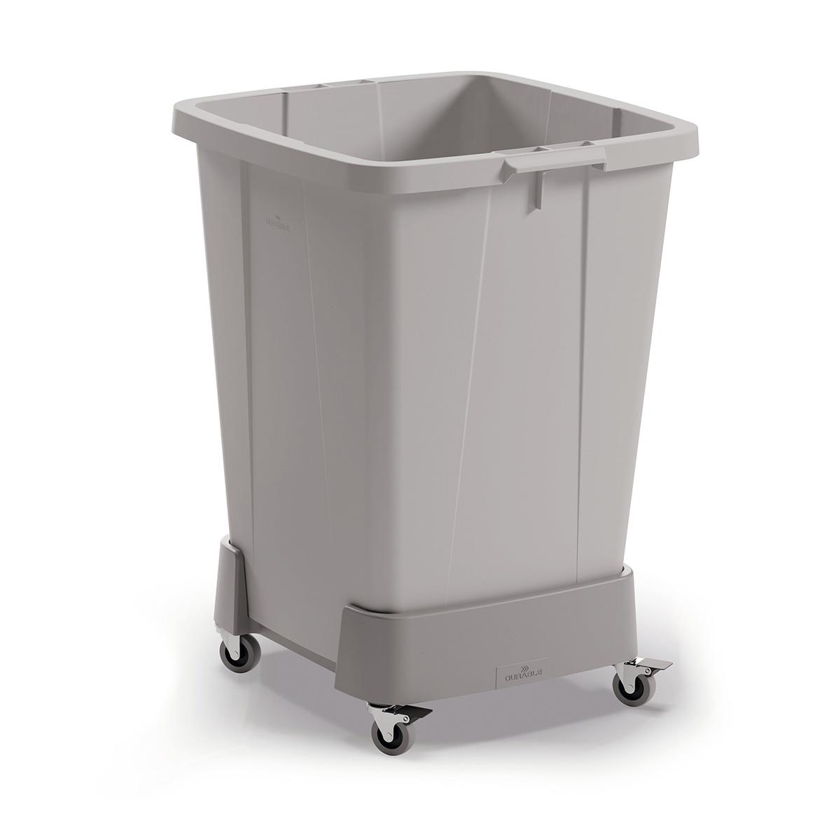 Vagn Durable för Durabin 90, grå plastvagn med hjul för enkel flyttning