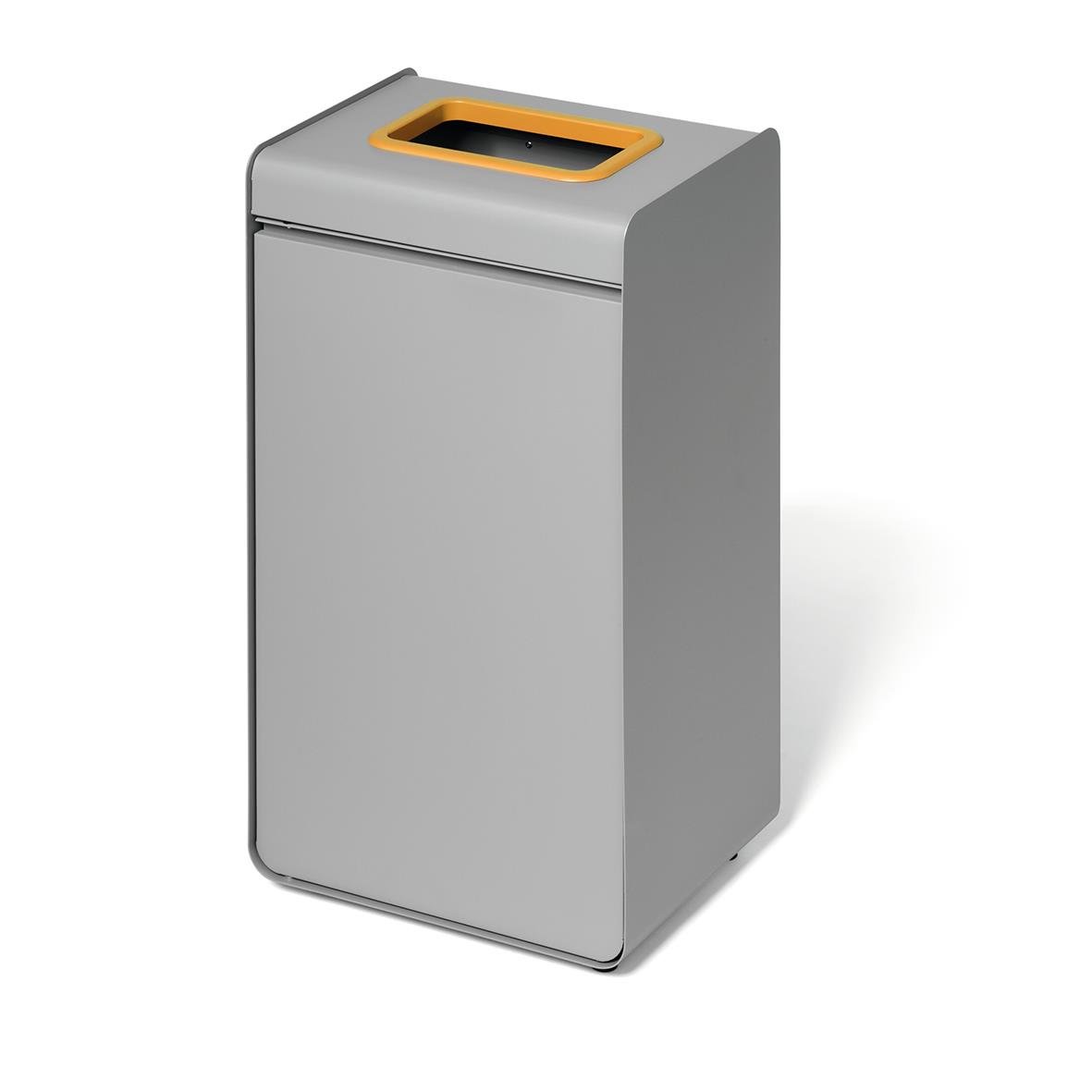 Återvinningskärl Durable Durasort 55L i grått med gul öppning