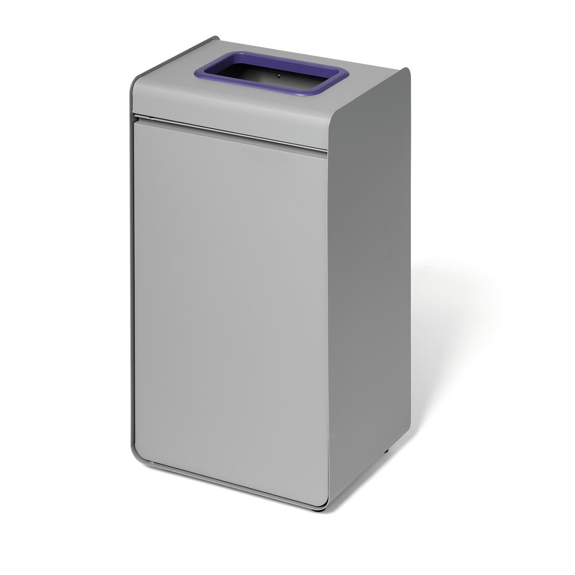 Återvinningskärl i grå/lila plast för plastförpackningar, 55L, robust och praktisk