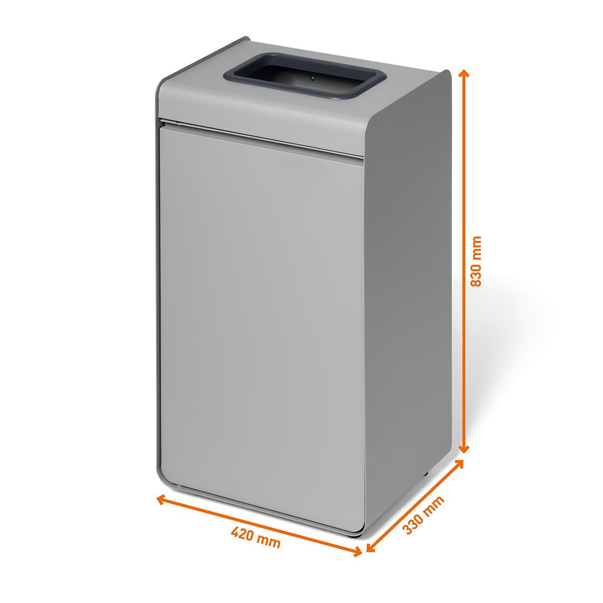 Återvinningskärl Durable Durasort Restavfall 55L i grå/antracitgrå med måtten 830x420x330 mm