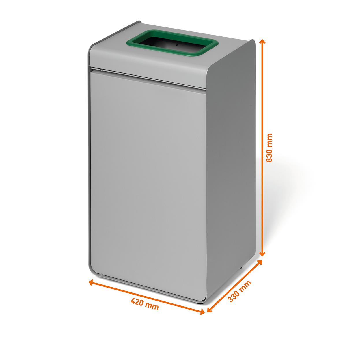 Återvinningskärl Durable Durasort Grå/Grön 55L med måtten 830x420x330 mm
