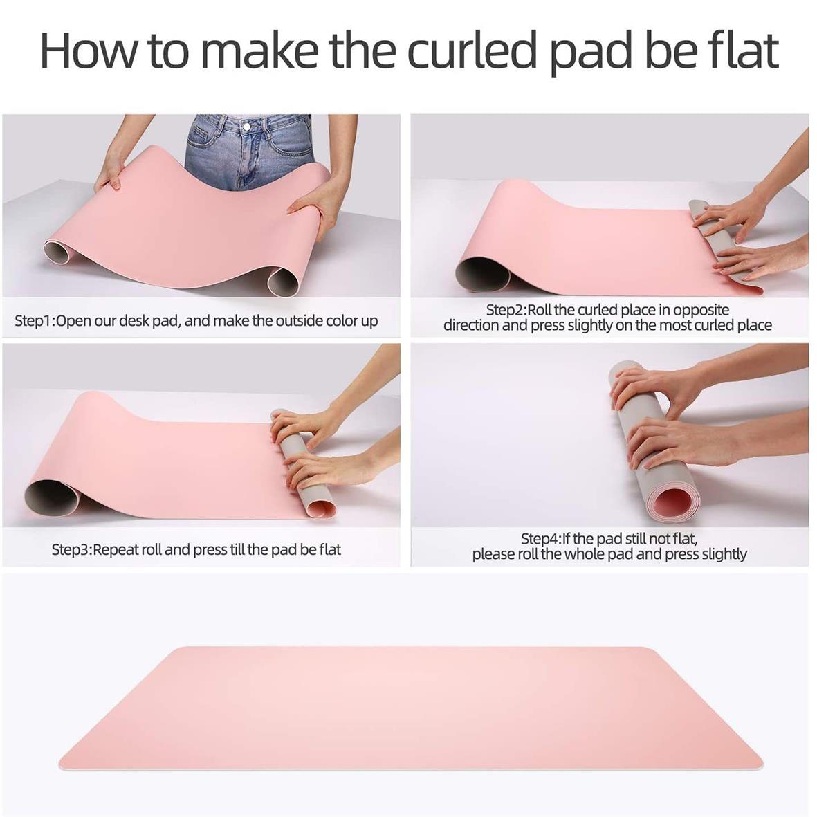Instruktioner för att göra ett lock av ett curlat underlägg, inklusive att öppna, pressa och rulla ut det curlade materialet