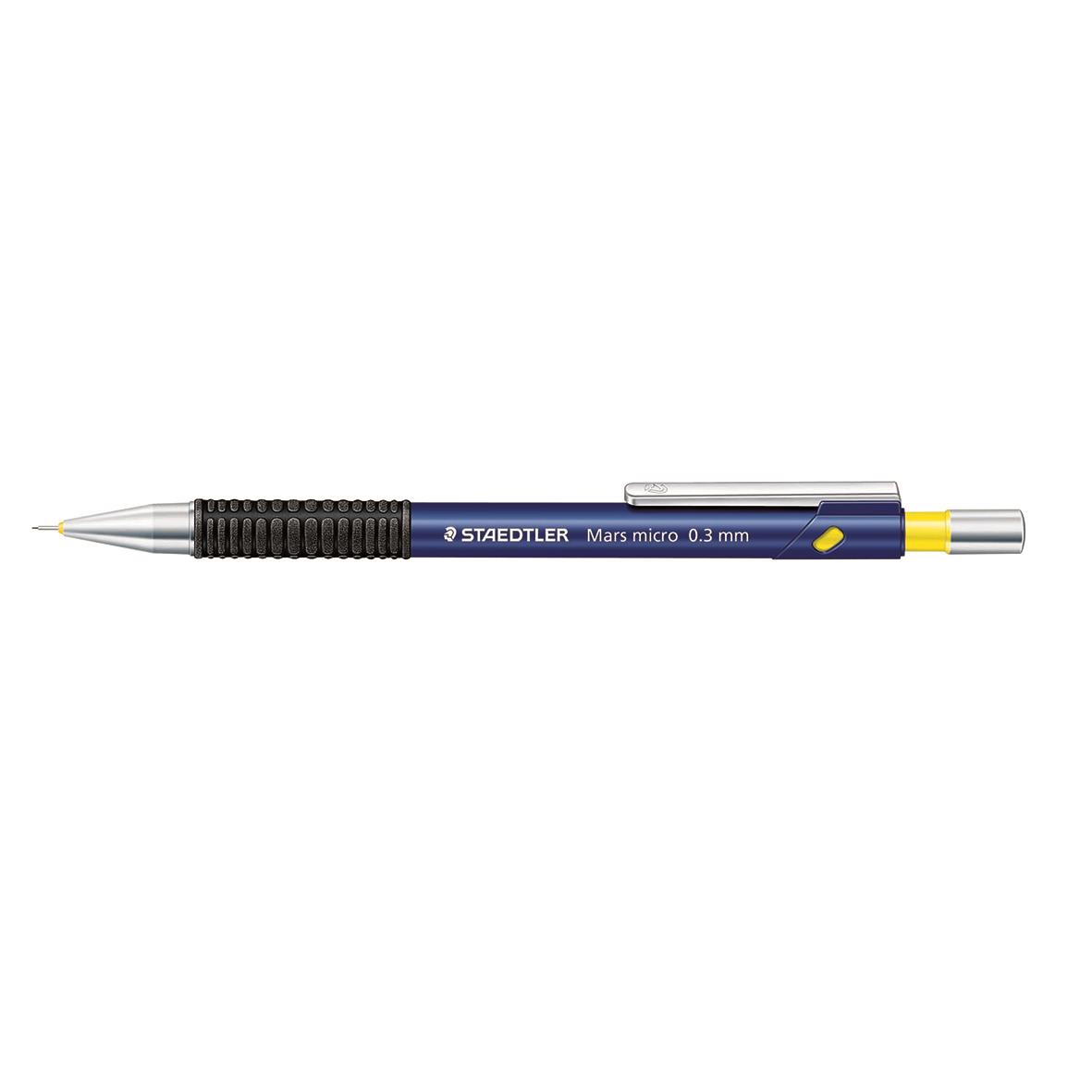 Blå stiftpenna Staedtler Mars micro 0,3 mm med gult clip