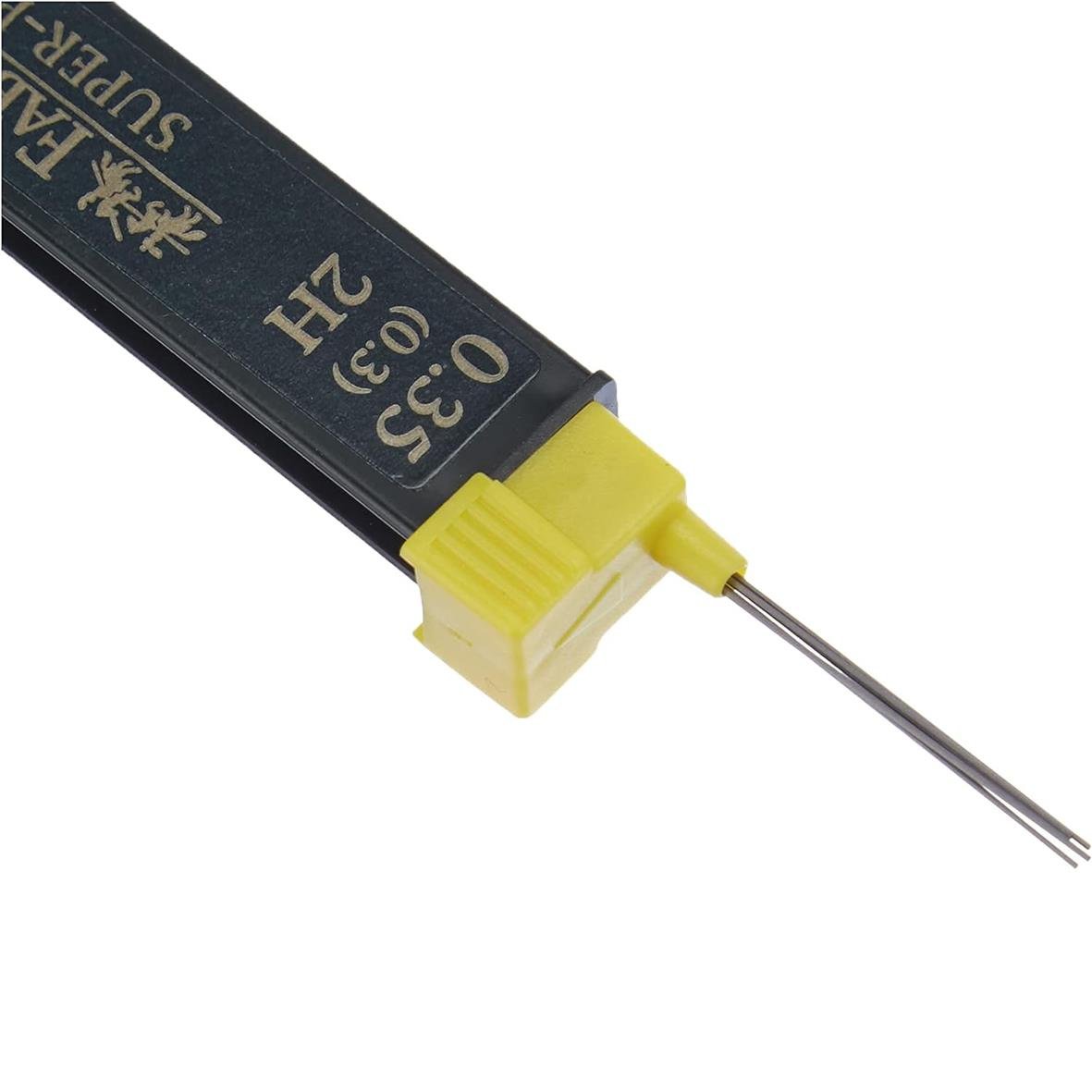 Blyertspenna Faber-Castell 0,3mm 2H med gul plastdel och metallspets