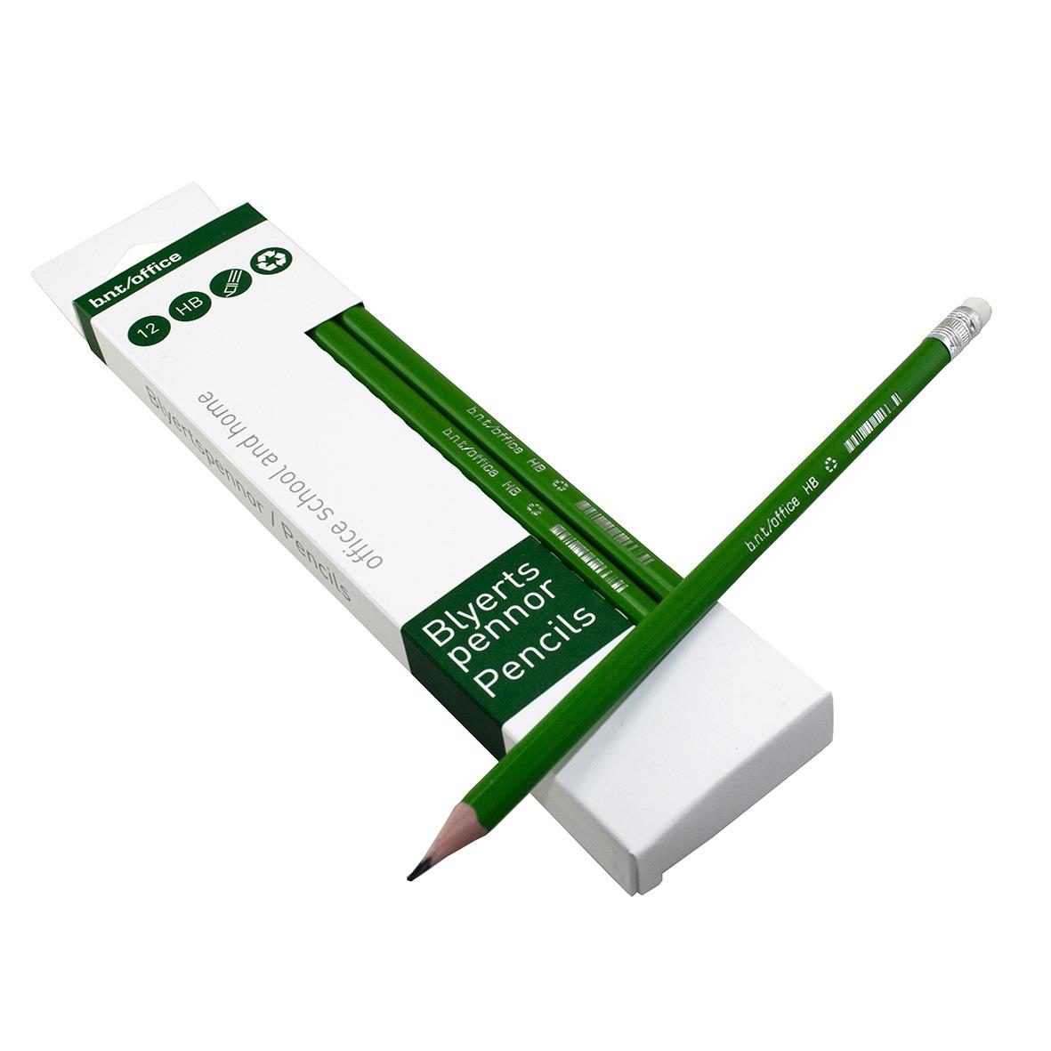 Grön blyertspenna med trekantig form och rader, Byers Pencils
