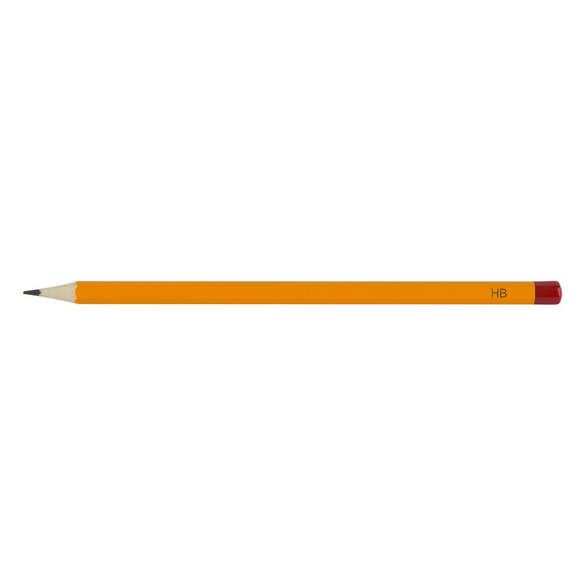 Gul HB blyertspenna med rund, lackad topp