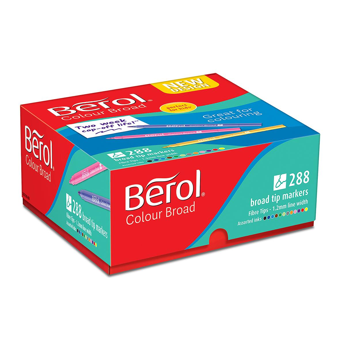 Tuschpenna Berol Bred Mixade Färger i förpackning