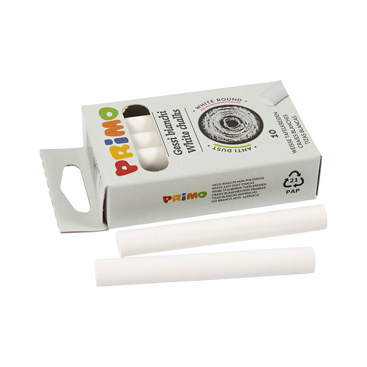Vit tavelkrita Primo Vit i förpackning med två kritor