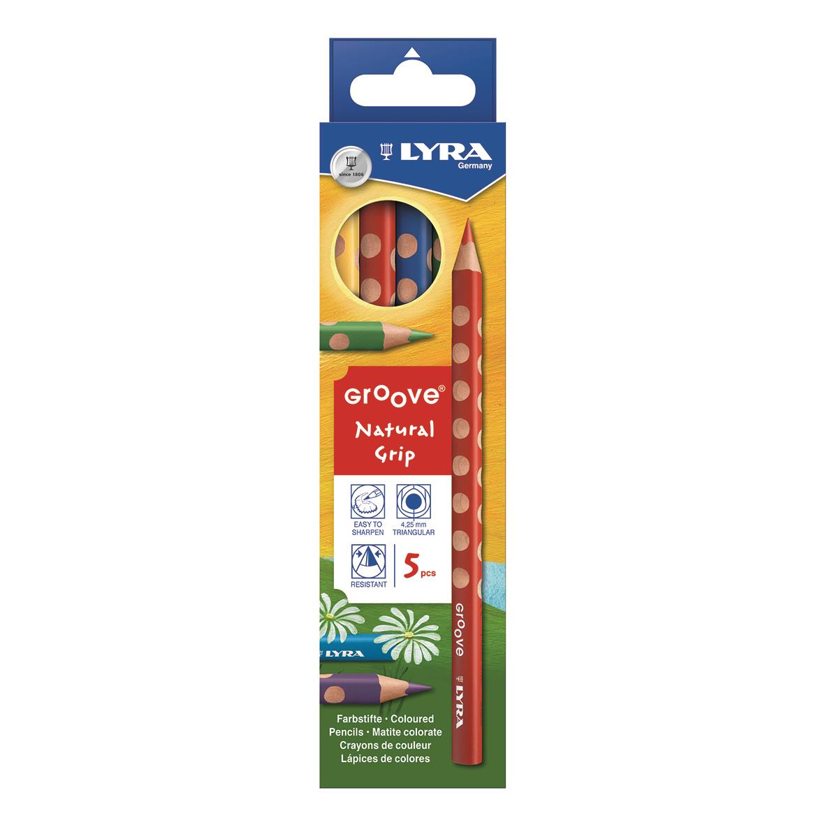 Färgpenna Blyerts Lyra Groove Natural Grip 5 Färger 13040303