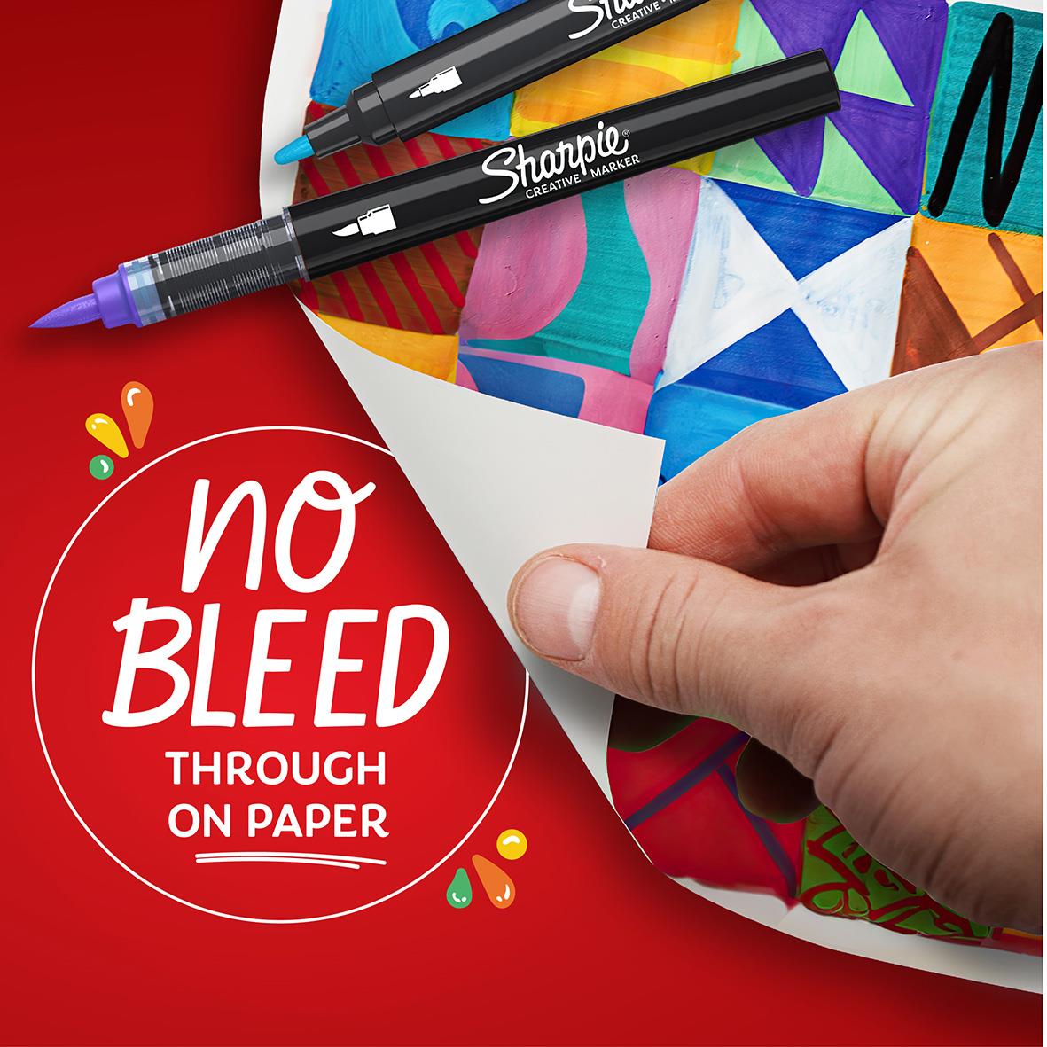 Märkpenna Sharpie Creative Assorted Colours med penselspets och no bleed på papper