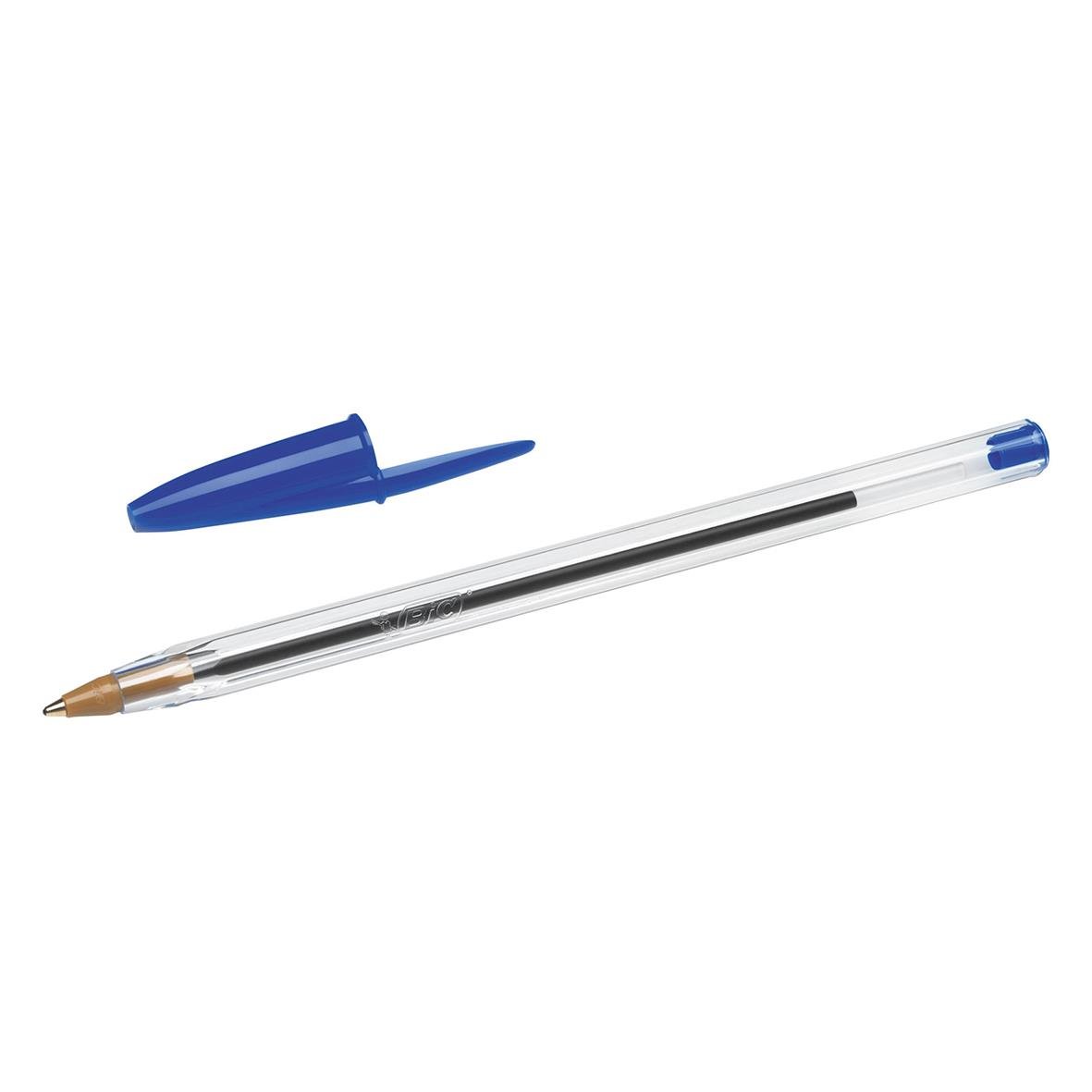 Blå kulspetspenna Bic Cristal ISO 12757-2 med utbytbart lock