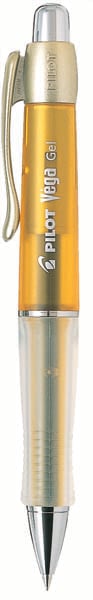 Gelpenna Pilot Vega i sorterade färger med gul och silver design