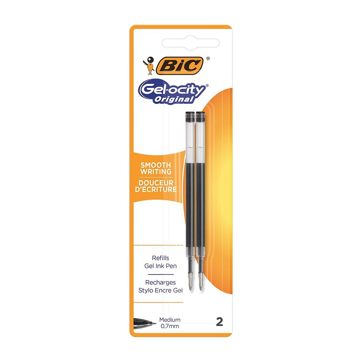 BIC Gelocity gelpennor i svart medium, två stycken i förpackning