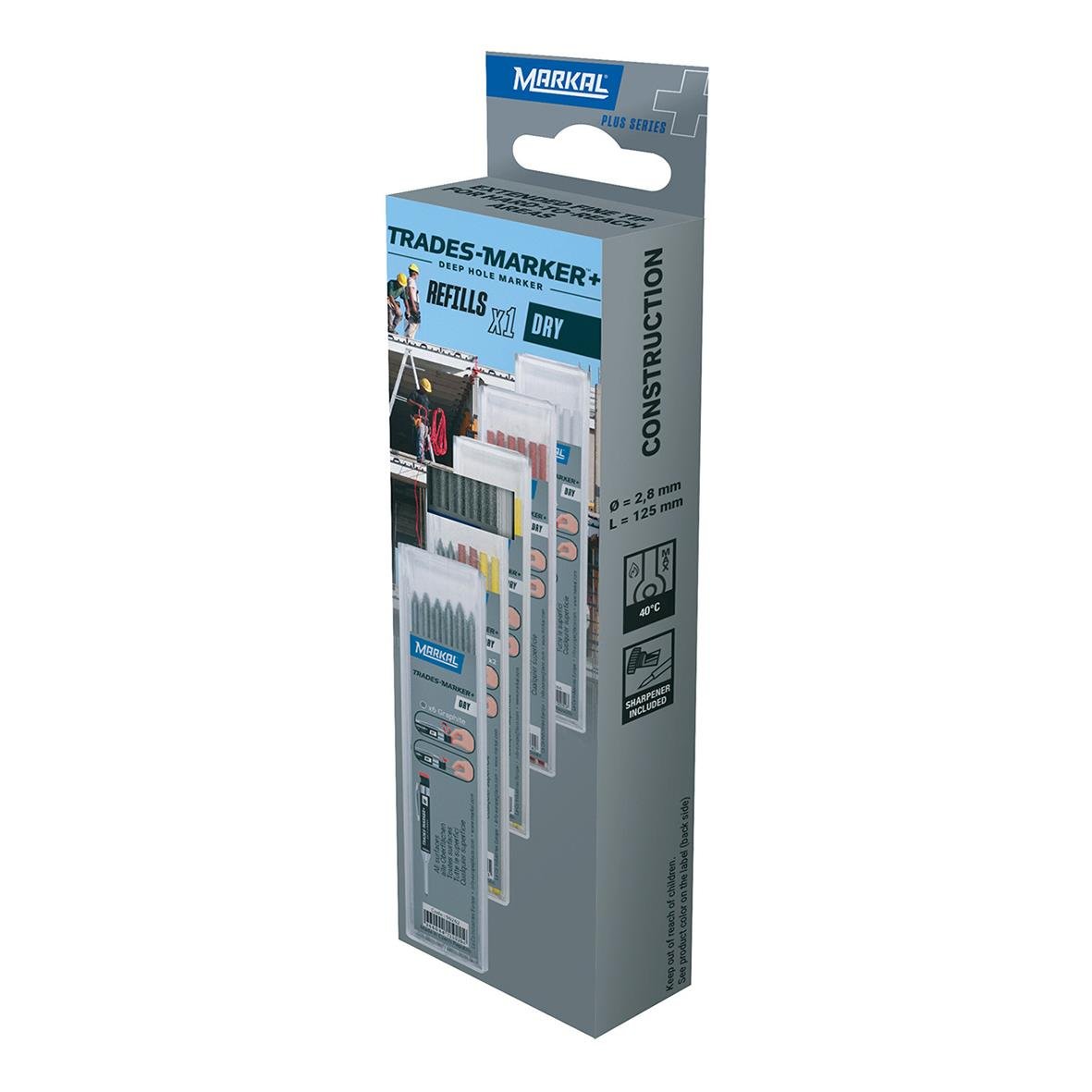 Reservstift Markal Trades Marker Dry Grafit i förpackning med flera pennor