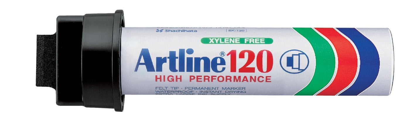 Svart märkpenna Artline 120 med 20mm bred spets