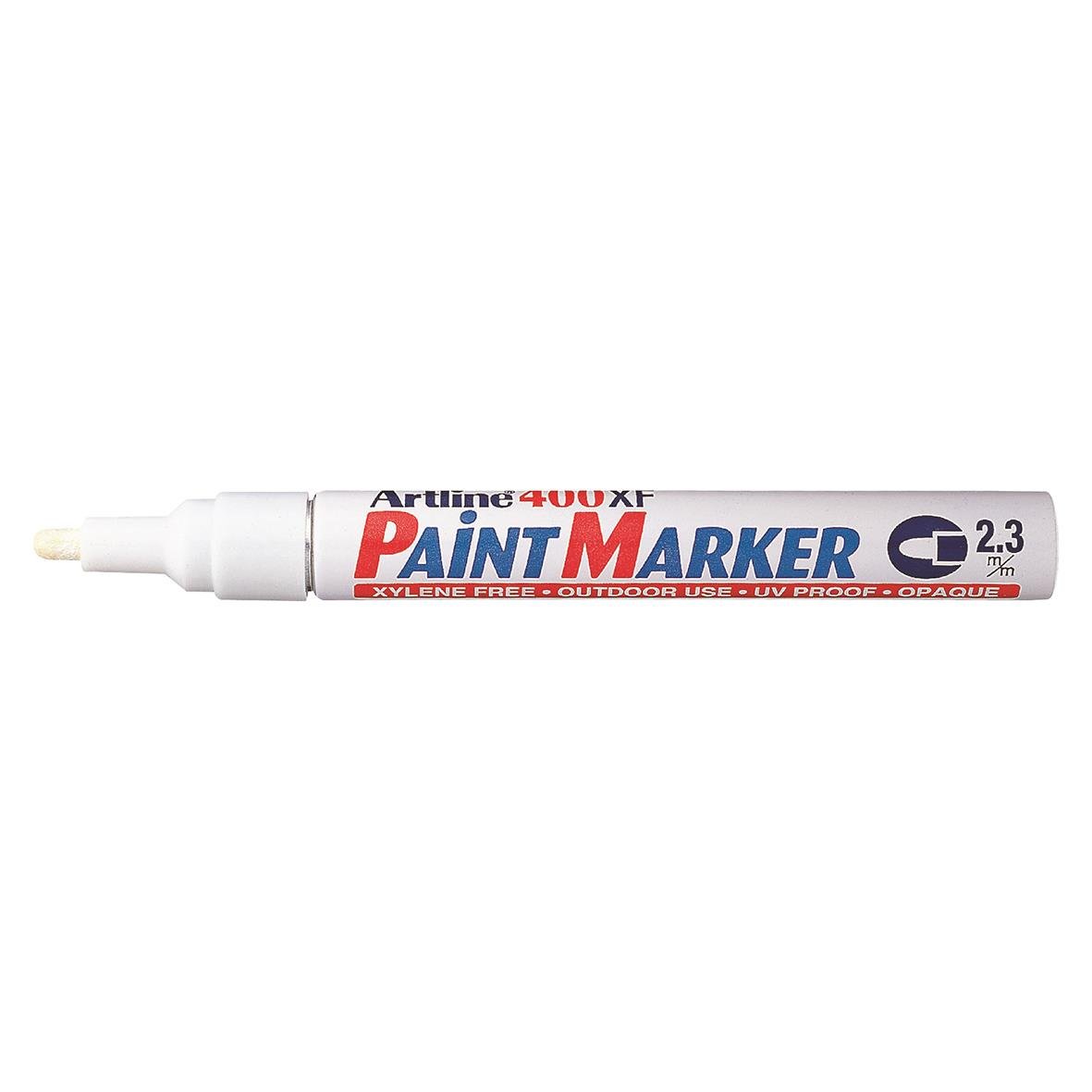 Vit paintpenna Artline 400XF med 2,3mm spets för utomhusbruk och konst