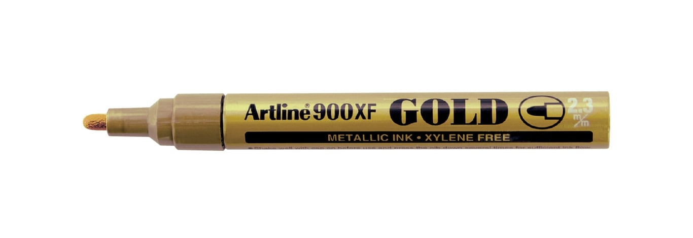 Guldfärgad metallic markerpen Artline 900XF med 2,3 mm spets
