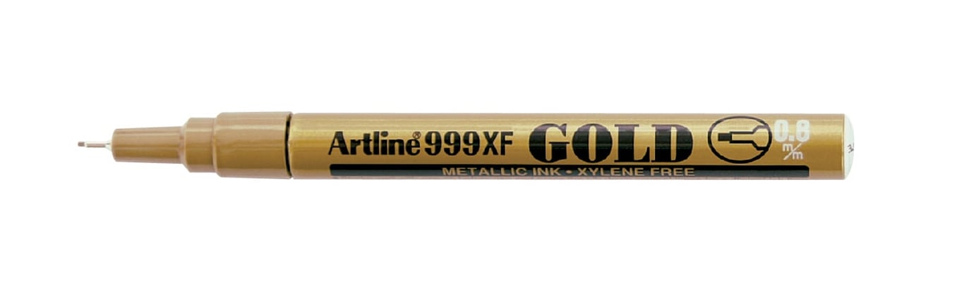 Guldig metallic markerpen Artline 999XF med 0,8 mm spets