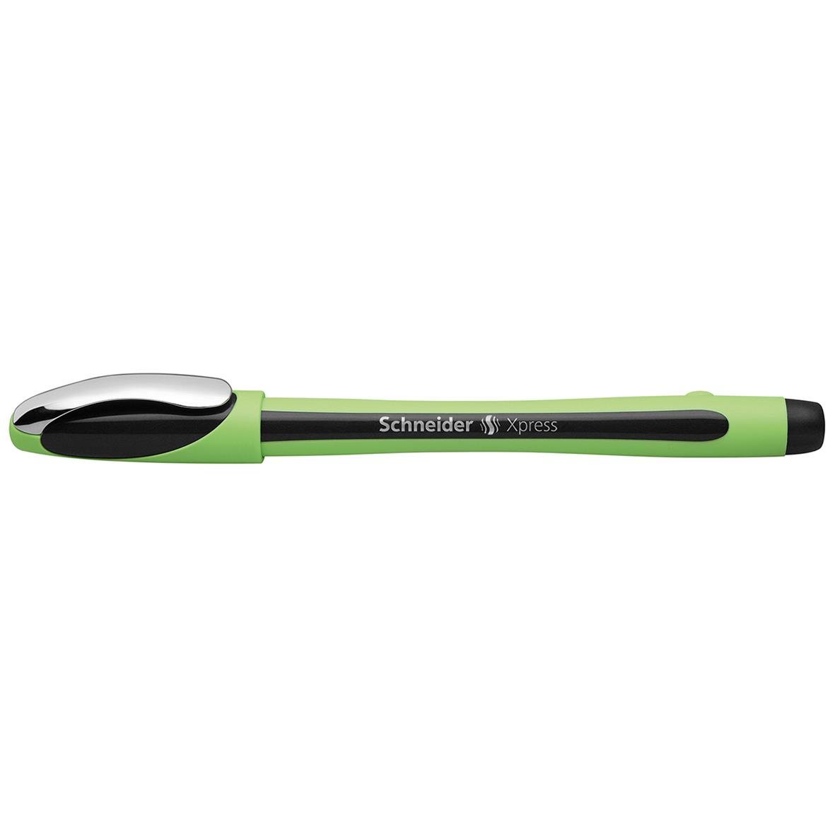 Grön och svart fiberpenna Schneider Xpress 0,8mm liggande