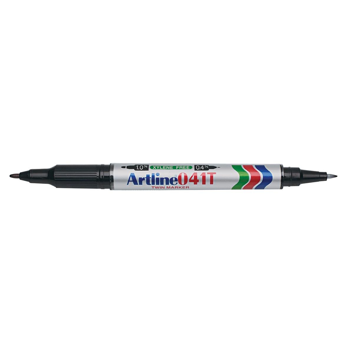 Märkpenna Artline 041T Twin Marker med två spetsar, svart, 0,4/1mm