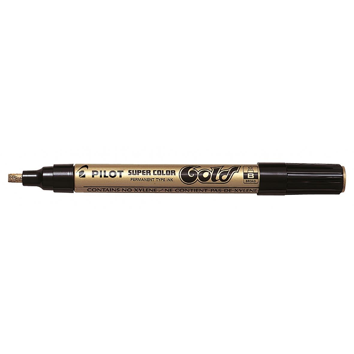 Guldfärgad Pilot Super Color märkpenna med 4,5 mm spets