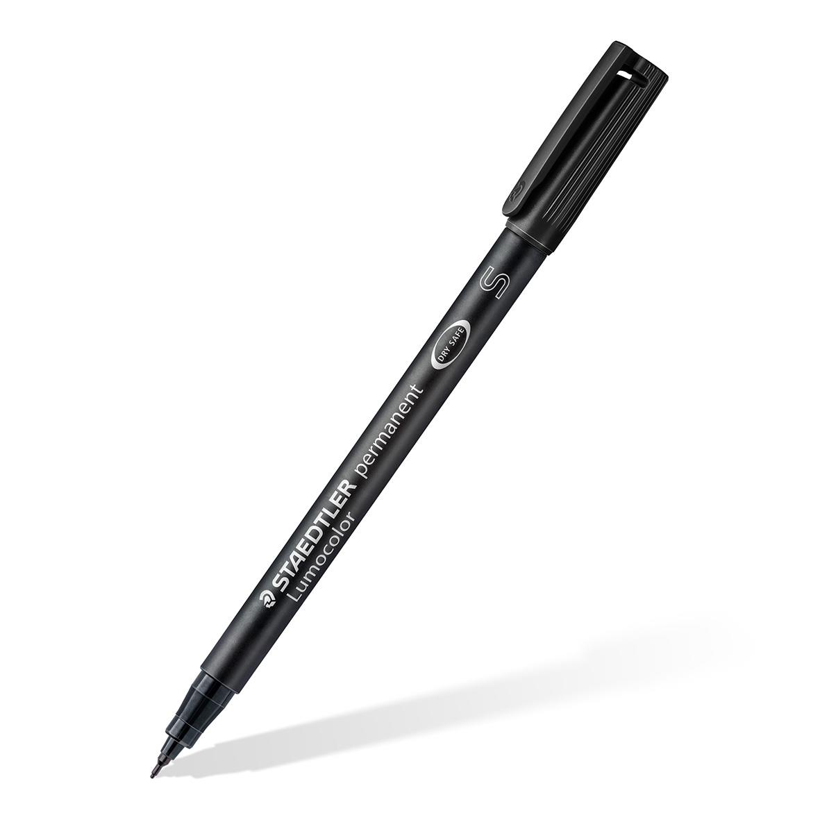Svart permanent penna Staedtler Lumocolor 313 med 0,4mm spets