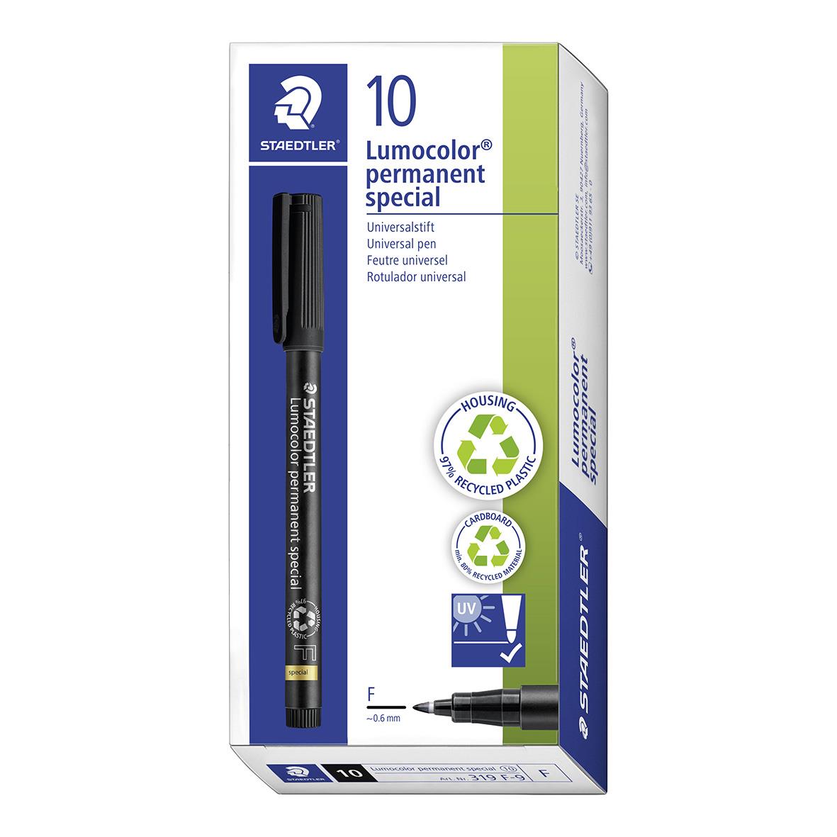 Universalpenna Staedtler Lumocolor 319 permanent svart 0,4mm i förpackning