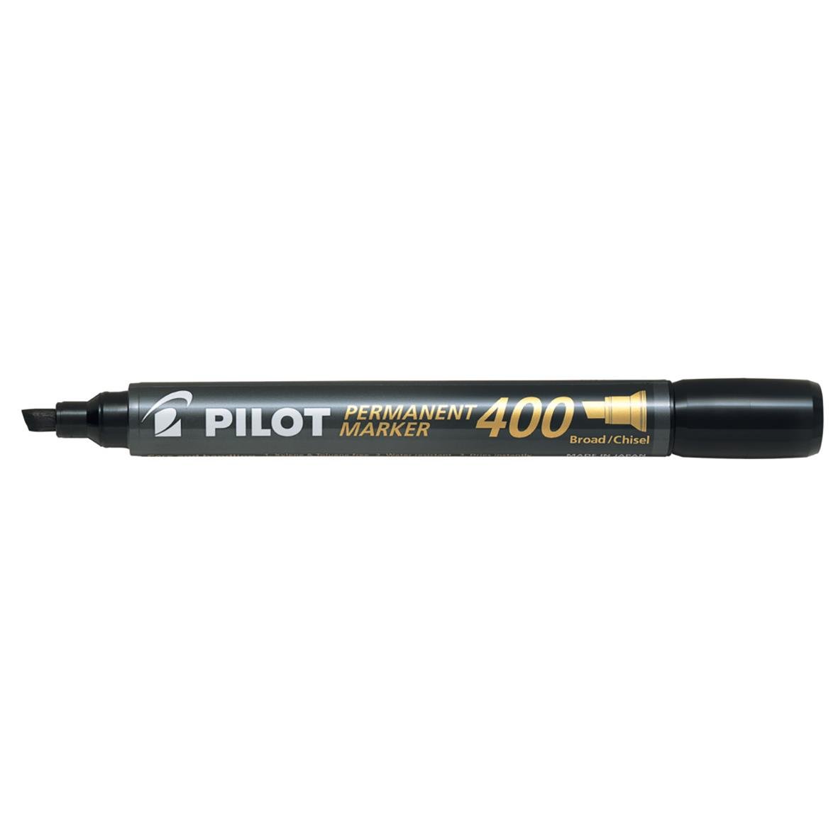 Pilot permanent markerpen 400, svart, 2-5mm bred, skuren spets
