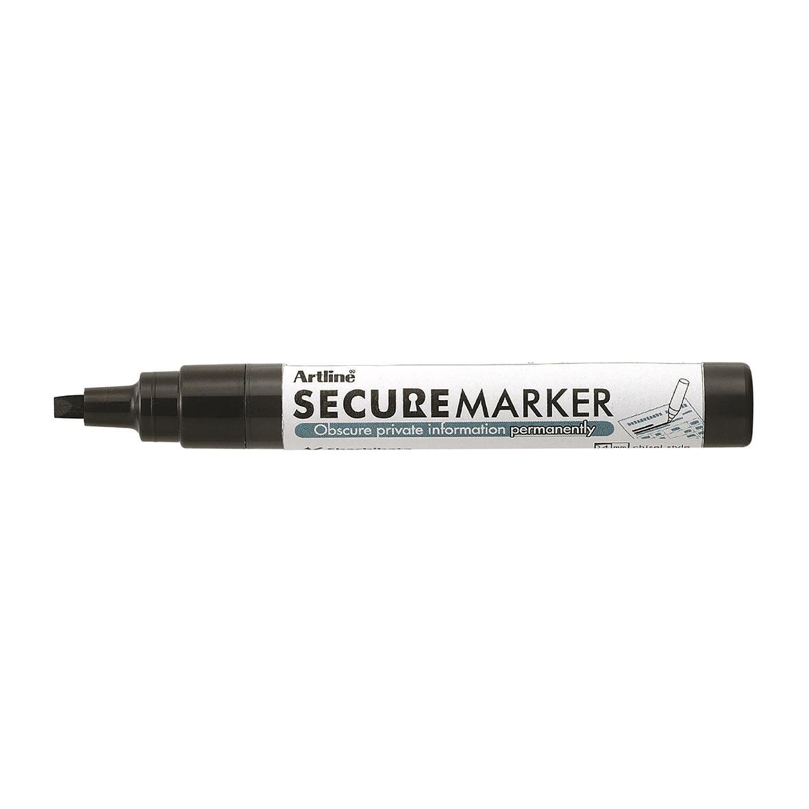 Svart markerpen Artline EKSC Secure Marker 4mm med lock för säker märkning