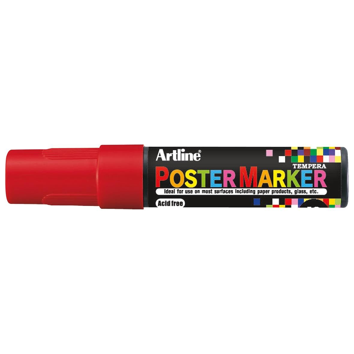 Röd Artline Poster Marker 12mm för märkning på olika ytor