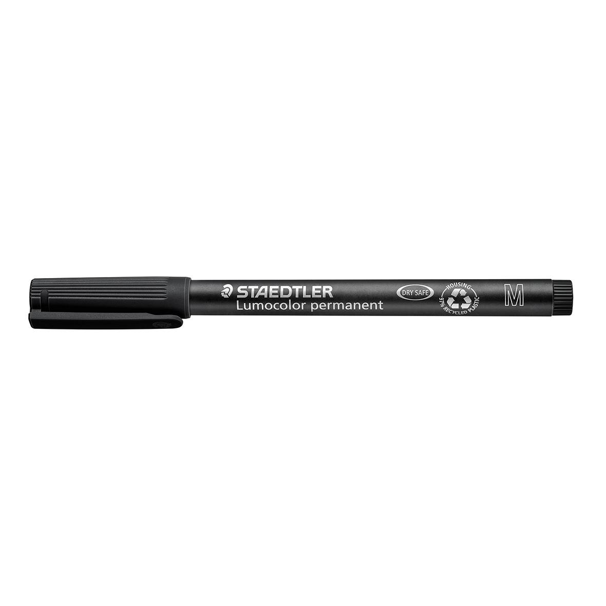 Svart permanent penna Staedtler Lumocolor 317 med 1mm spets