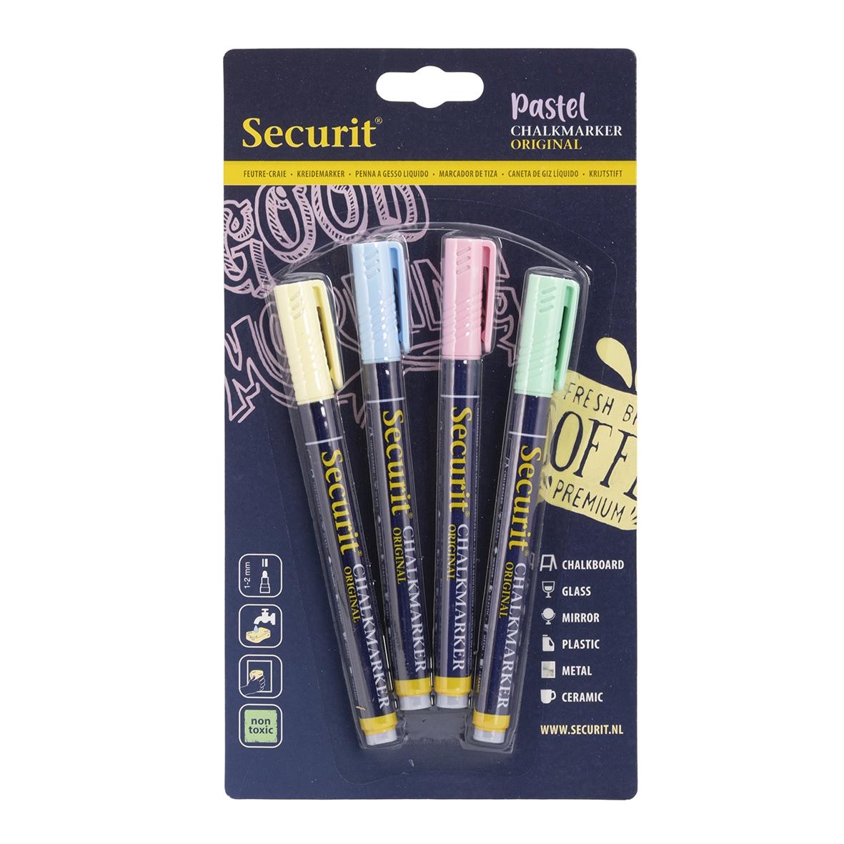 Griffelpenna Securit Rund Spets Pastell 1-2mm