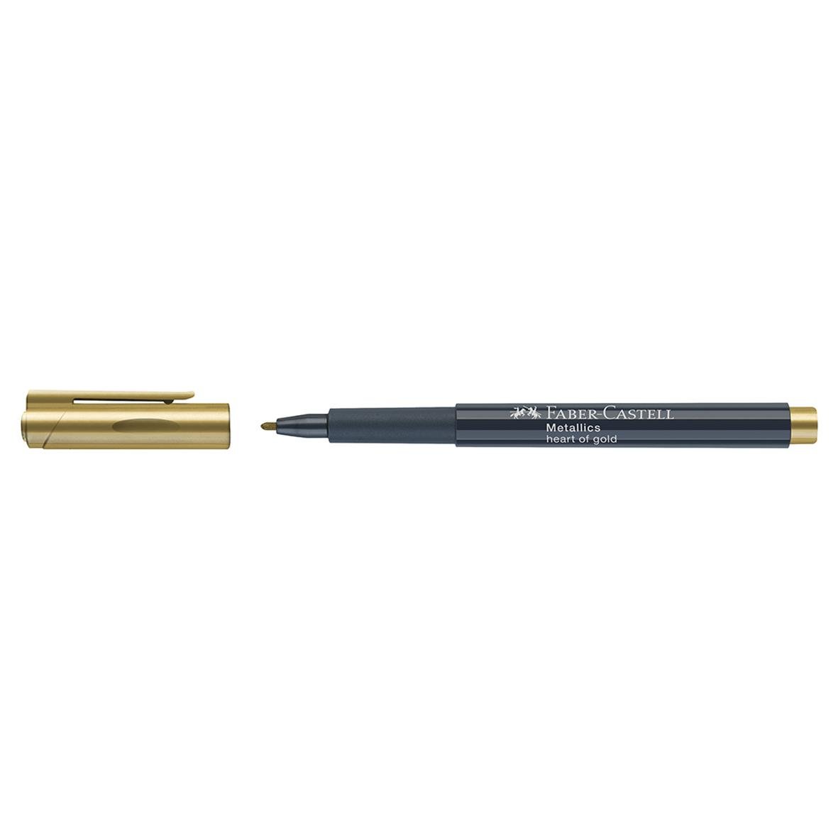 Guldmetallisk märkpenna Faber-Castell Metallics Marker Guld 1,5mm med avtagbar cap