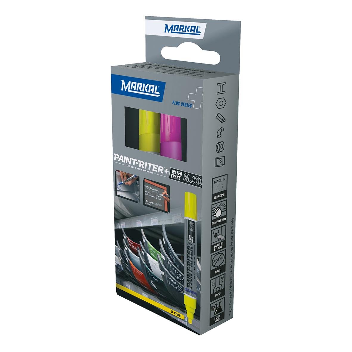 Färgmarkör Markal Paint Riter Gul/Rosa 3mm i förpackning