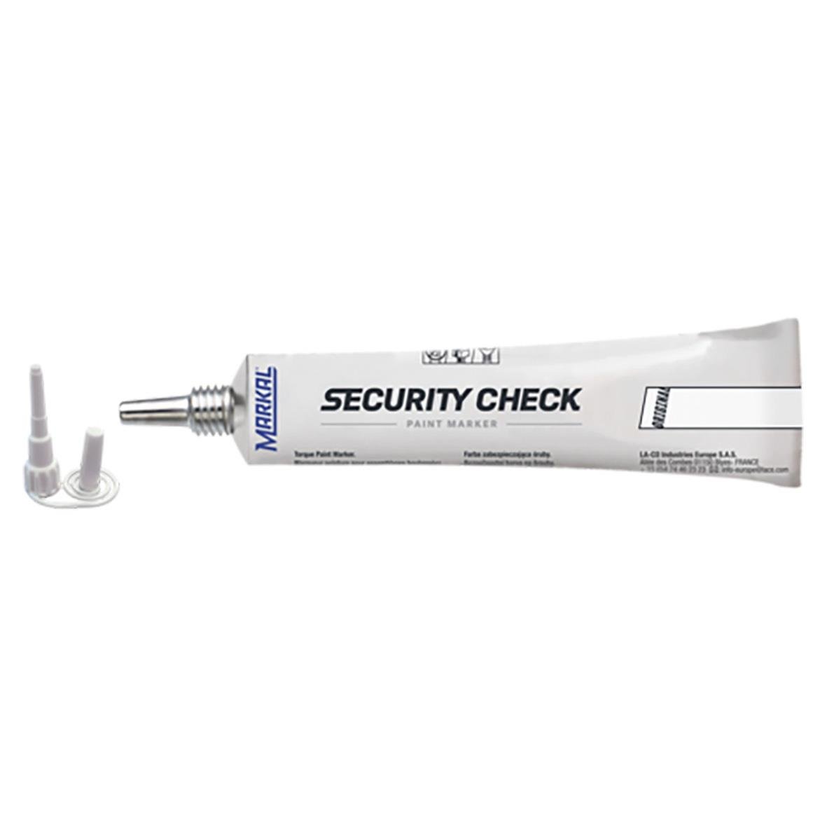 Vit skruvsäkerhetsfärg i tub med applicator för säkerhetskontroll