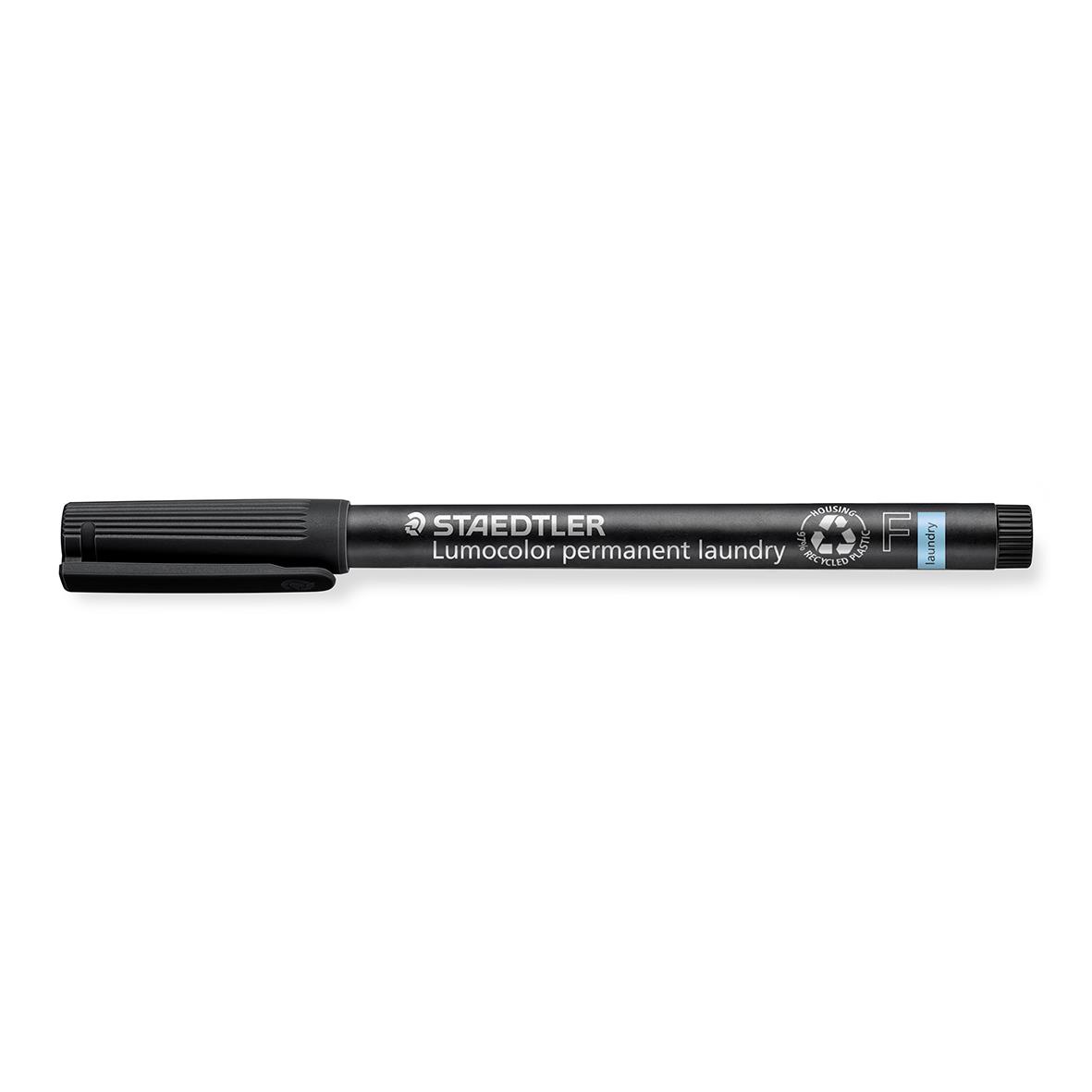 Svart textilpenna Staedtler Lumocolor permanent 0,6mm