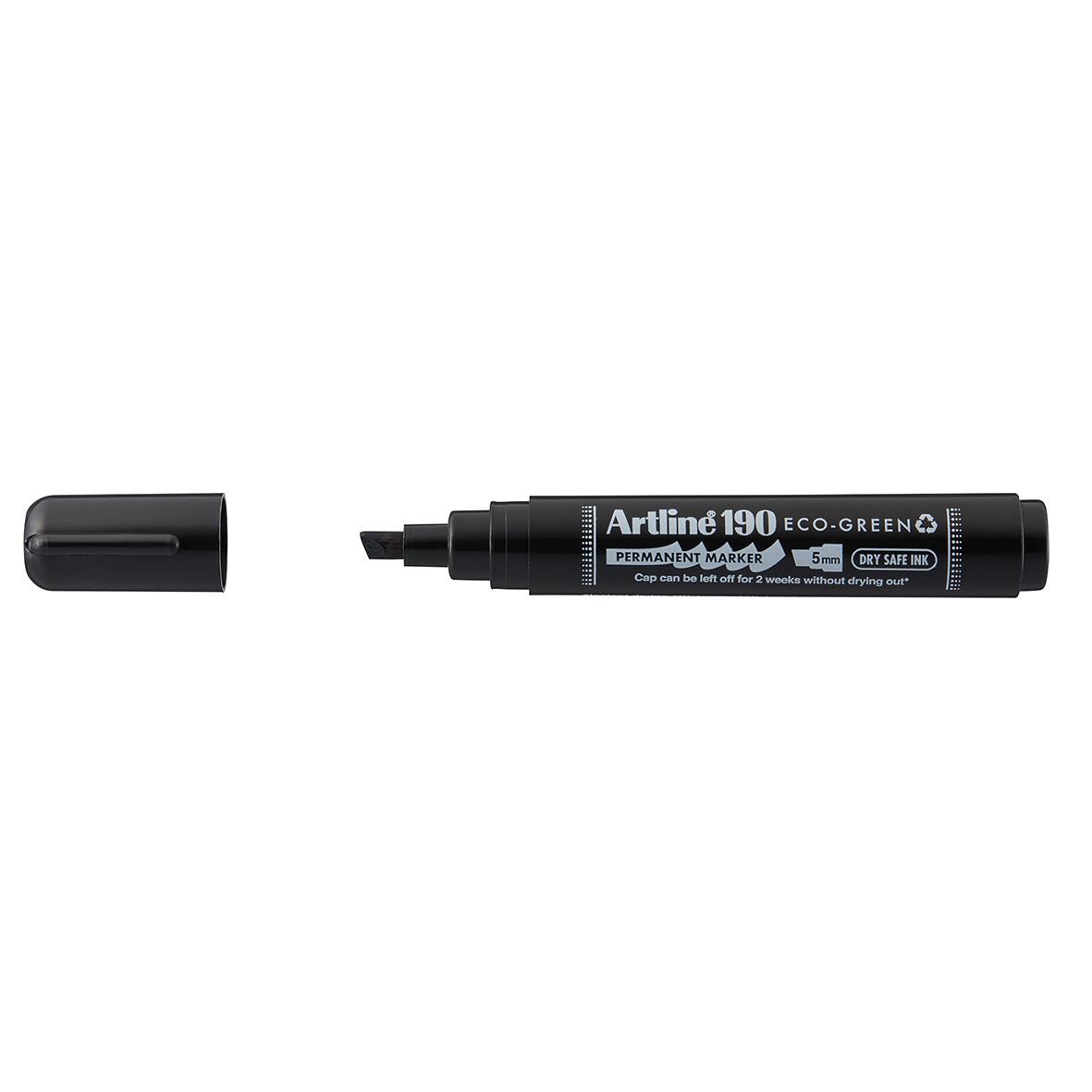 Svart konisk permanent penna Artline 190 med borttagningsbar lock